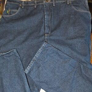Cabelas Mens Flannel Lined‎ Jeans Blue Denim Size 50x30 Warm Outdoors Workwear